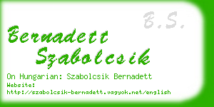 bernadett szabolcsik business card